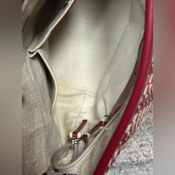 Francesco Biasia Italian Leather & Linen Basket Weave Bucket Bag Handbag Women - Picture 6 of 12